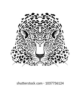 cheetah vector. graphics style tattoo