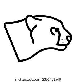 Cheetah Vector Icon, Lineal style icon, from Animal Head icons collection, isolated on white Background.
