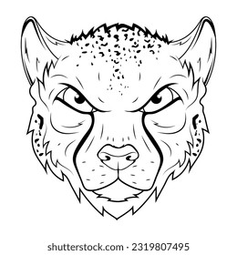 Cheetah. Vector illustration of a sketch african wild animal. Acinonyx jubatus