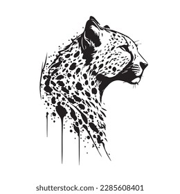 Cheetah vector image on a white background. Vector illustration silhouette svg.