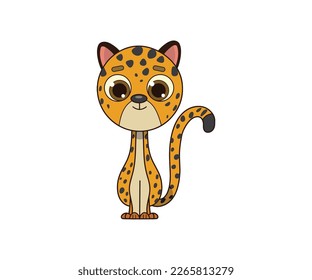 Cheetah vector isolated color icon. Cheetah animal vector icon. Cheetah icon