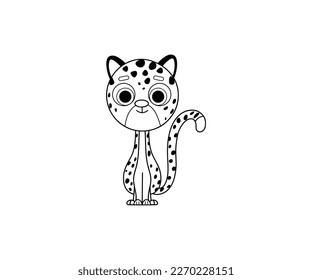 Cheetah vector isolated outline icon. Cheetah animal vector icon. Cheetah icon 