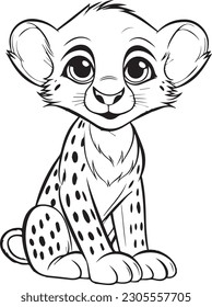 Cheetah: Vektorgrafik-Cartoon-Stil für Farbseiten