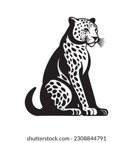 cheetah Vektorlogo - schwarz-weiß. Abstrakte Vektorgrafik