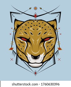 Cheetah vector logo. Mascot Emblem for sport team. cheetah illustration