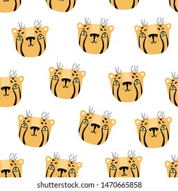 Cheetah. Vector seamless pattern Scandinavian style
