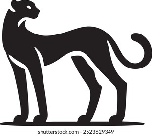 Cheetah Vector Silhouette , Cheetah Illustration , Cheetah Art Hand Drawn Line Art