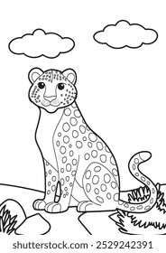 cheetah with a view of no color. suitable for education for children