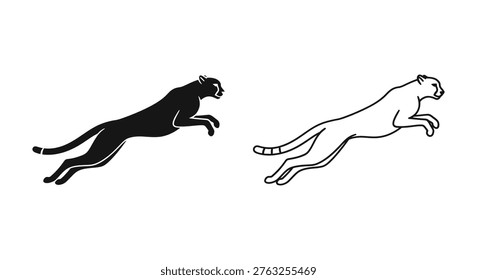 Cheetah vs Leopard Feline Speed Grace Comparison Vector
