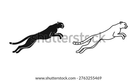 Cheetah vs Leopard Feline Speed Grace Comparison Vector