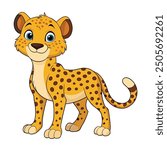 Cheetah white background vector illustration