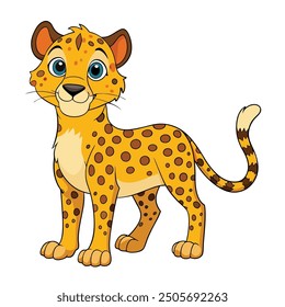 Cheetah white background vector illustration