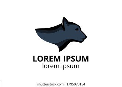 cheetah wild animal silhouette icon logo design template for sport team, or any company on white background.