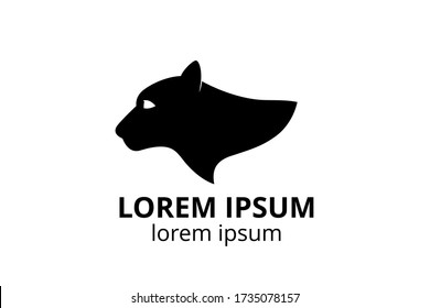 cheetah wild animal silhouette icon logo design template for sport team, or any company on white background.
