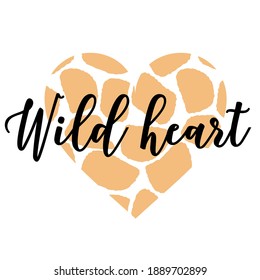 Cheetah Wild Heart isolated on white background. Cheetah Print Valentine's Day. Trendy Valentines Day design. Cut File for DIY. DIGITAL template for sublimation or cutting.