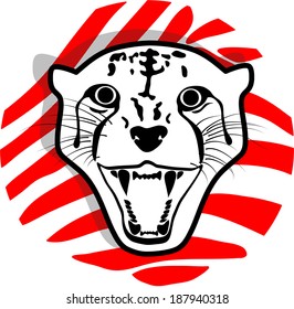 Cheetah wild nature animal predator vector lines
