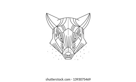 Cheetah / Wolf / Wild animal / line art illustration