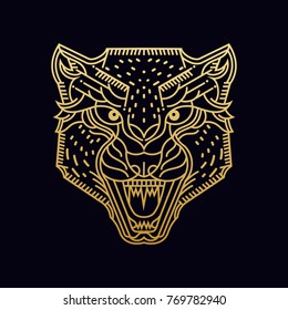 Cheetah / Wolf / Wild animal / line art illustration