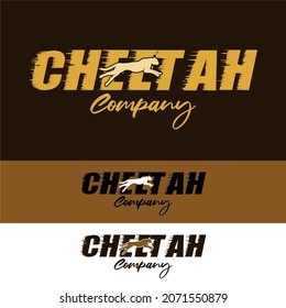 Logo de escritura Cheetah con el icono del chita Puma Jaguar inspiración de diseño