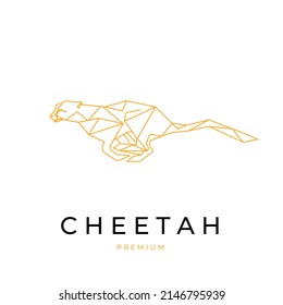 Cheetah yellow geometric line illustration logo