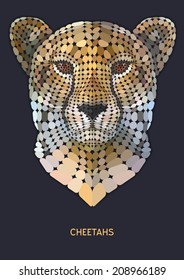Cheetahs vector mosaic portrait