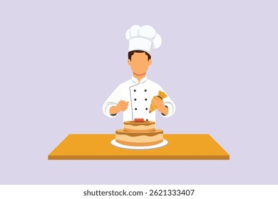Chef activity Concept. Colored flat vector illustration isolated