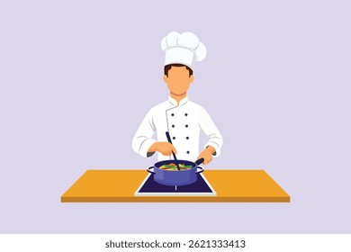 Chef activity Concept. Colored flat vector illustration isolated