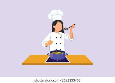 Chef activity Concept. Colored flat vector illustration isolated
