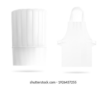 Chef apron with chef hat. Vector illustration isolated on white background. Ready for your design. EPS10.