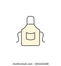 Chef Apron Icon. Kitchen Appliances For Cooking Illustration. Simple Thin Line Style Symbol.