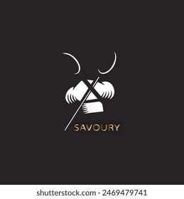 Chef artwork, graphic design , illustration , white chef hat, with elegant text type, icon for cooking graphics