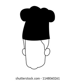 Chef avatar cartoon in black and white
