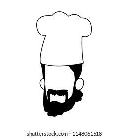 Chef avatar cartoon in black and white
