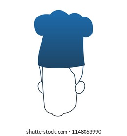 Chef avatar cartoon in blue lines