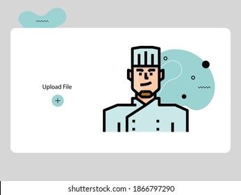 chef avatars lineal color style icon set design of Person social communication human user partnership member and figure theme Vector illustration
