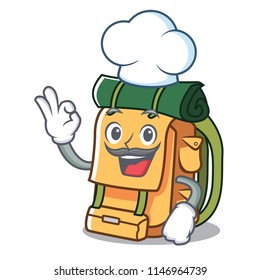 Chef backpack character cartoon style