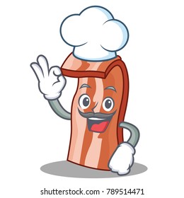 Chef bacon character cartoon style