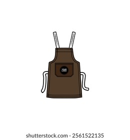 chef barista apron mockup vector illustration