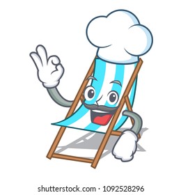 Chef beach chair character cartoon