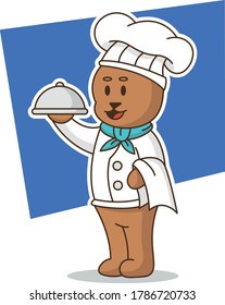 chef bear cartoon character illustration
