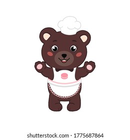Chef bear. Vector illustration of animal character, mascot, icon