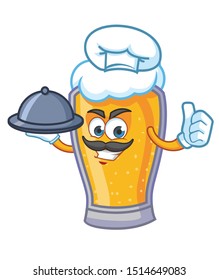 chef beer cartoon mascot character vector