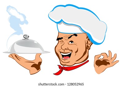 Chef and best food for Gourmet.Restaurant business. Vector