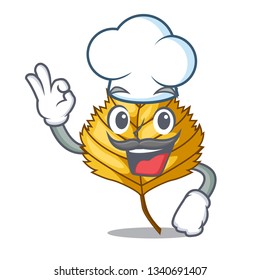 Chef birch leaf isolated in the character