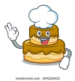 Chef birthday cake character cartoon