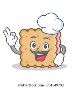 Chef biscuit cartoon character style