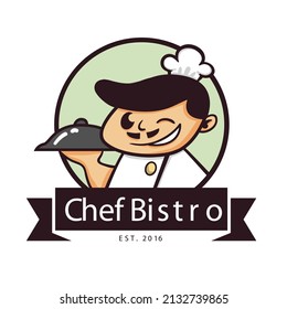 Plantilla vectorial de diseño del logotipo del bistró del chef