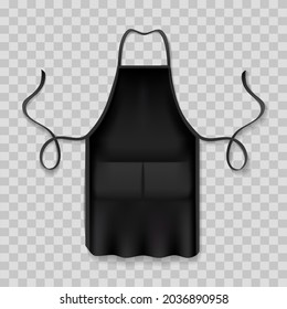 Esponja negra del chef. Vectores de artes culinarias uniforme de plantilla oscura, ropa de trabajo de cocinar vectores aislados, uso de cocina profesional realista, ropa de protección