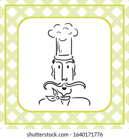 Chef black and white. Vector illustration