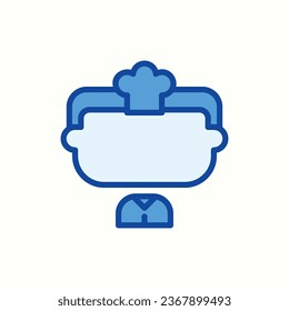 chef blue icon, isolated icon in light background, perfect for website, blog, logo, graphic design, social media, UI, mobile app